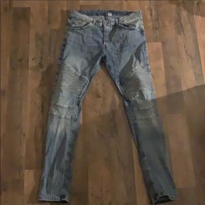 H&M skinny biker jeans